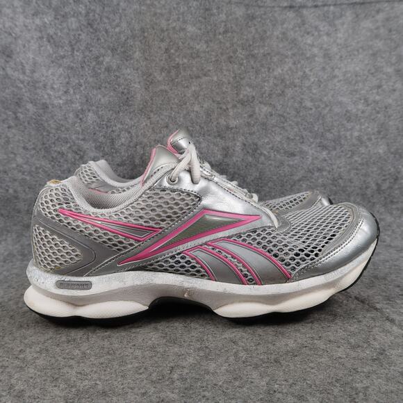 Reebok Shoes Womens 7.5 Athletic Trainer RunTone Running Sneaker Grey Mesh Pink - Picture 1 of 16